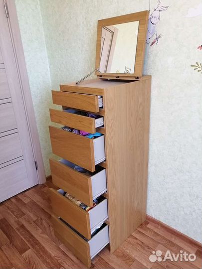 Комод IKEA Мальм с зеркалом 6 ящиков