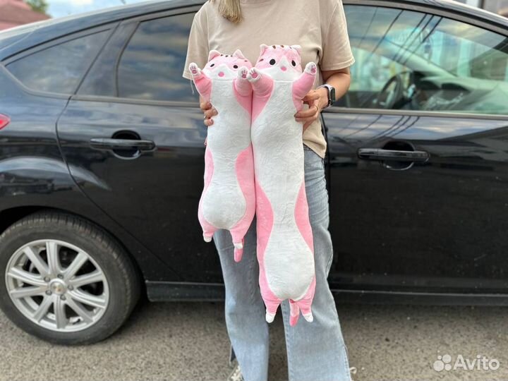 Кот батон 70см розовый