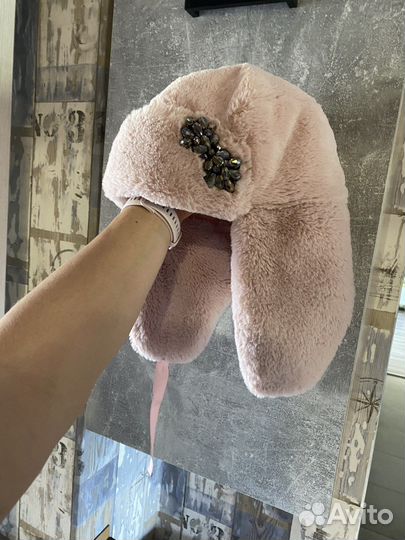 Шапка ушанка и шарф комплект зимний