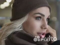 Шапка и снуд city star, платок хохлома белый