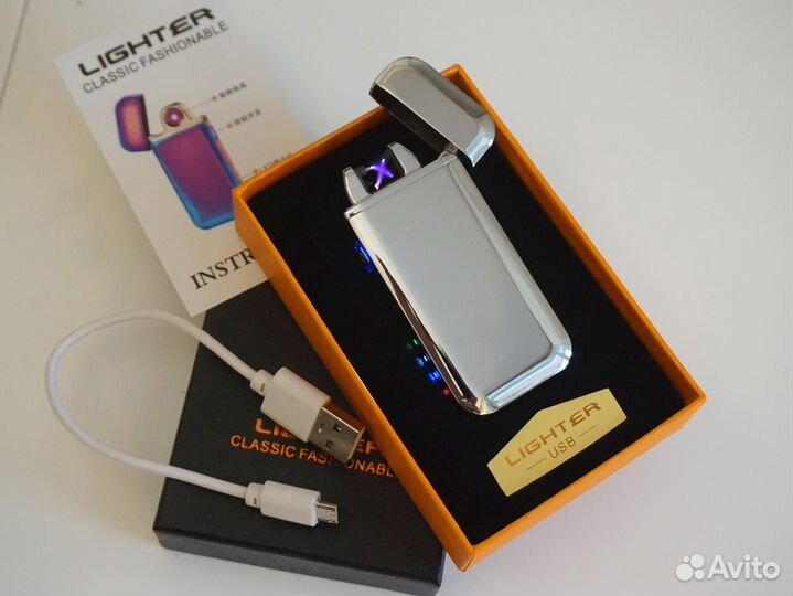 Зажигалка USB с фонарём