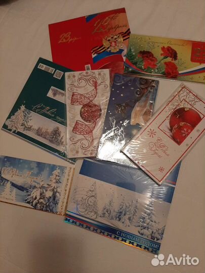 Открытки поздравительные в наборе по 10шт