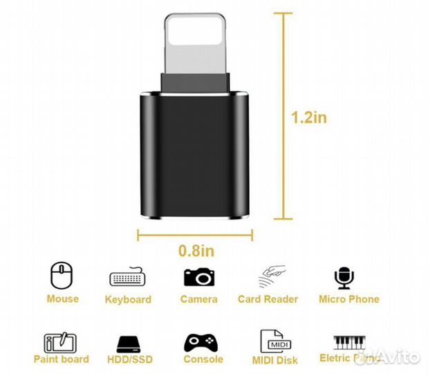 Адаптер USB для iPhone lighting переходник фото