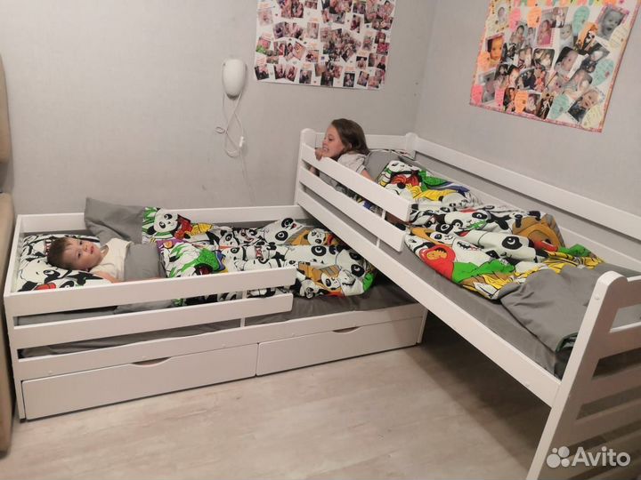 Кровать выдвижная двухъярусная модель 25-mix