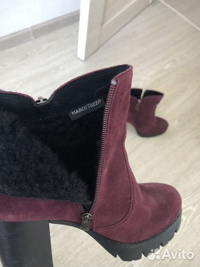 Ботильоны зимние натуральная замша