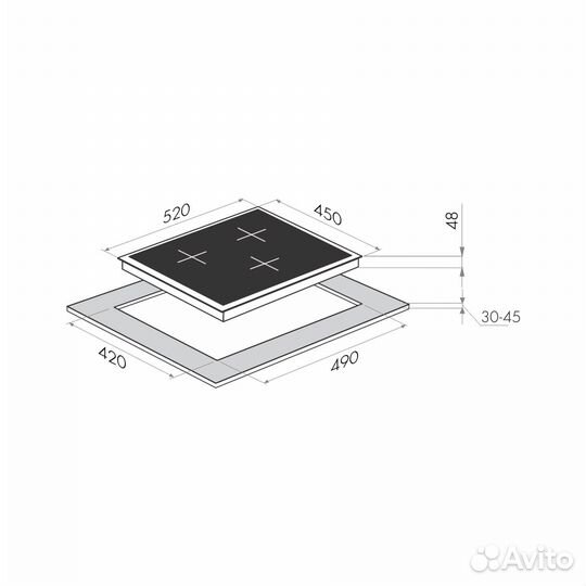 Индукционная панель maunfeld MVI45.3HZ.3BT-WH