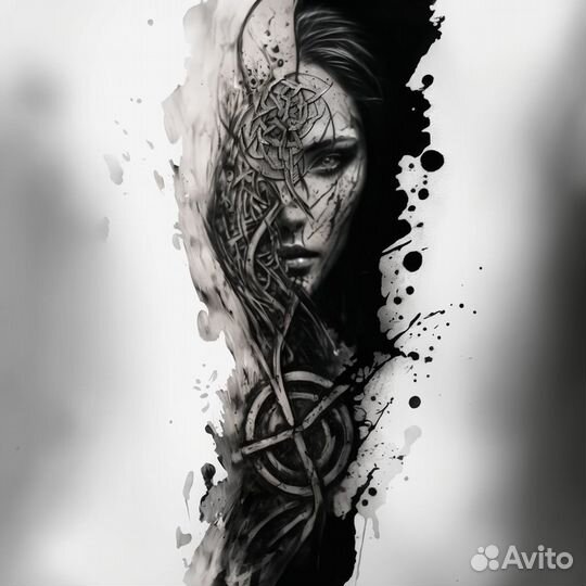 Иллюстрация книг,Эскиз тату,Открытки,Портреты,Лого