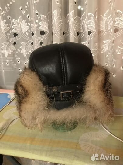 Шапка зимняя «Малахай» из натуральной кожи и меха