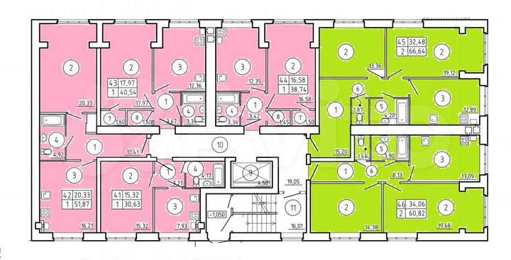 2-к. квартира, 60,9 м², 1/8 эт.