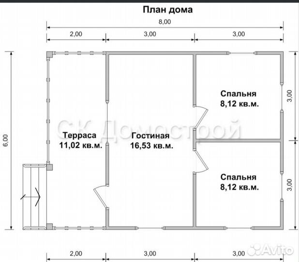 Каркасный дом 8х6 утепленный