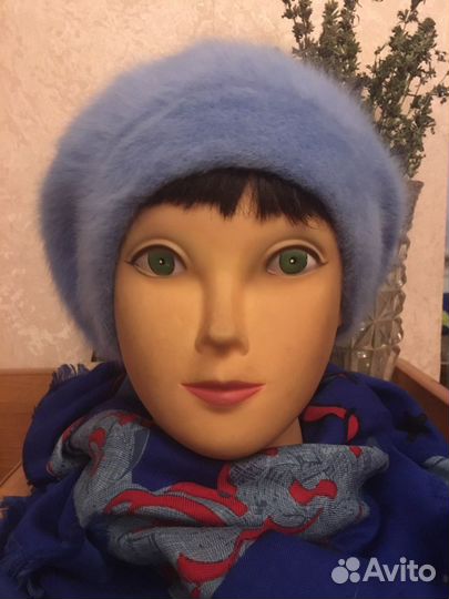 Берет Ангора,пушистый,мягкий и теплый