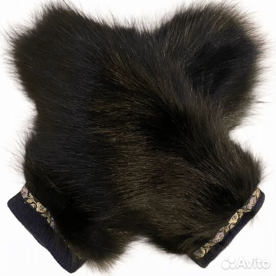 Рукавицы варежки из меха песца