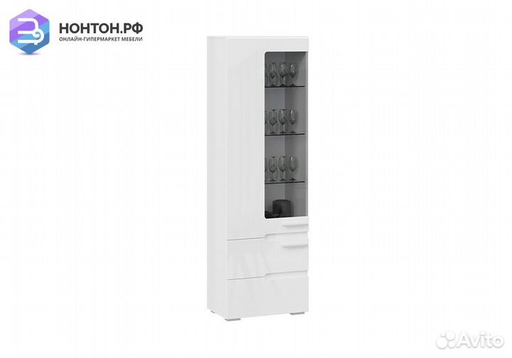 Шкаф для посуды Фьюжн белый глянец / белый