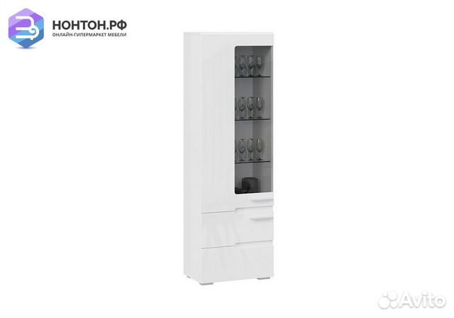 Шкаф для посуды Фьюжн белый глянец / белый