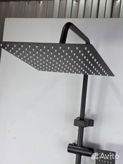 Душевая система 3 в 1 с дилнным краном черная