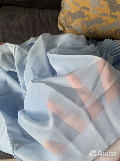 Тюль голубой высота 2,6