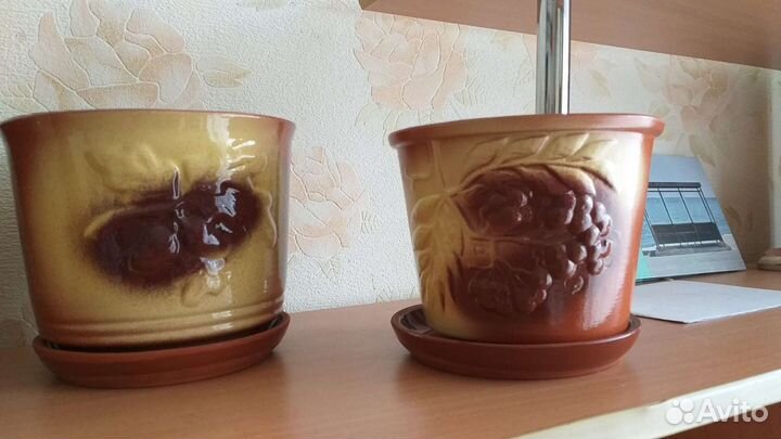Горшки цветочные глиняные