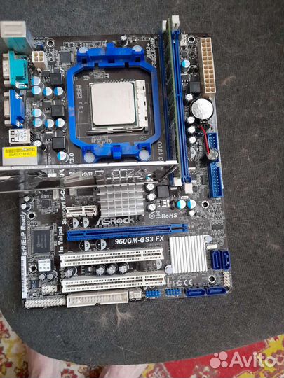 Материнская плата с процессором оперативкой 4гб