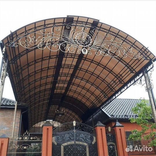 Кованные навесы из поликарбоната