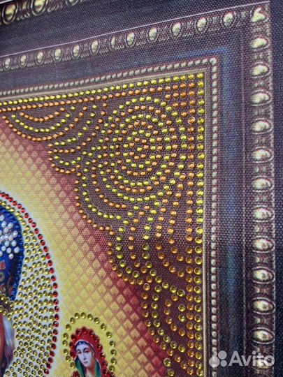 Икона на полотне с бисером