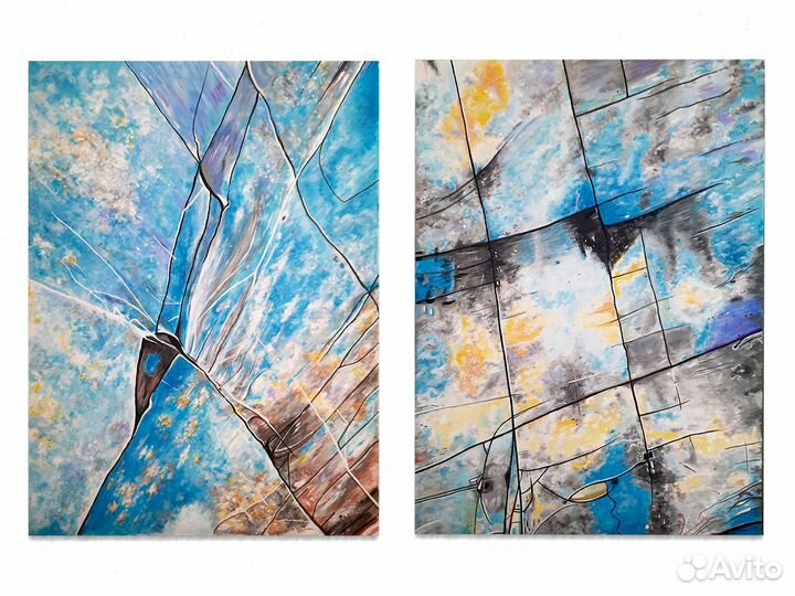2 интерьерные картины акрил на холсте 50 на 70 см
