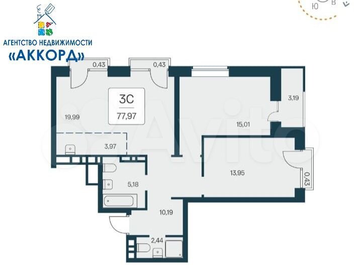 3-к. квартира, 75,6 м², 25/25 эт.