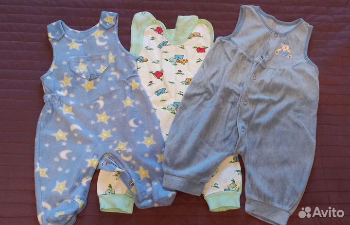 Ползунки, слипы, песочник на 1-3 мес