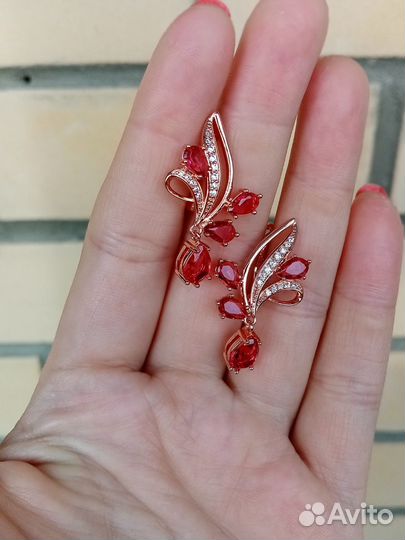 Серьги-подвески 585 RG