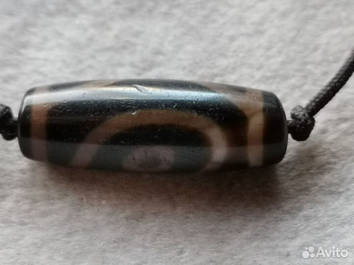 Бусина Дзи 1 глаз.Чёрный агат. Амулет. Тибет