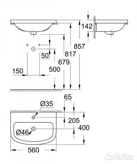 Раковина Grohe Bau Ceramic 39422000