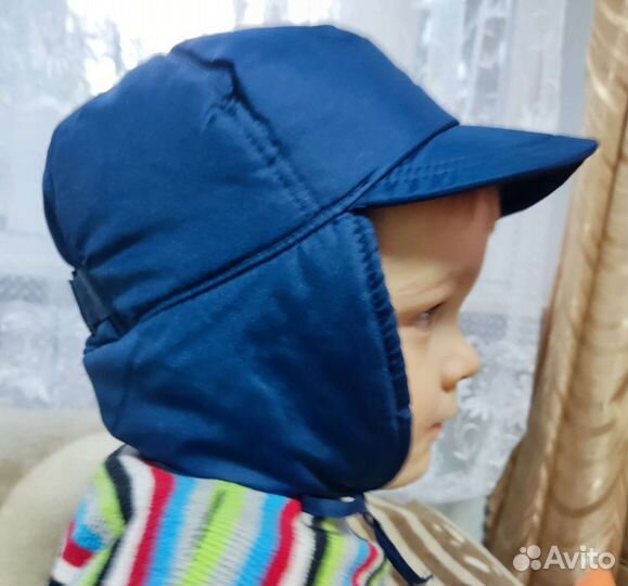 Зимняя шапка- ушанка для мальчика 2-5 лет