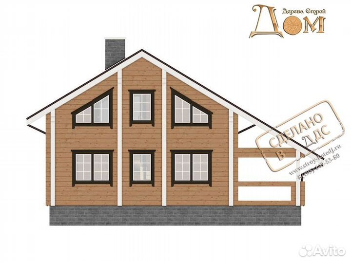Комплект проектной документации брусового дома 8х8
