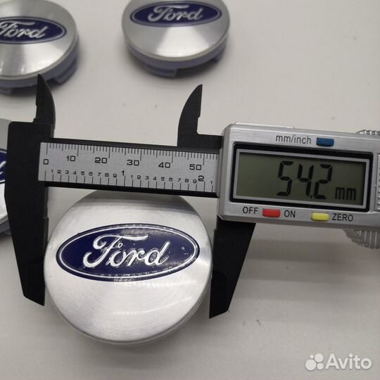 4ш Ford 54мм комплект колпаков с металл. накладкой