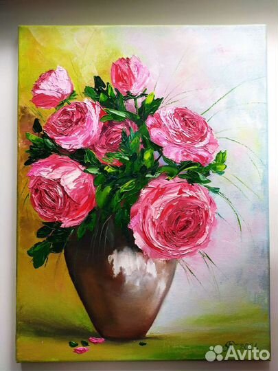 Картина маслом на холсте Розы