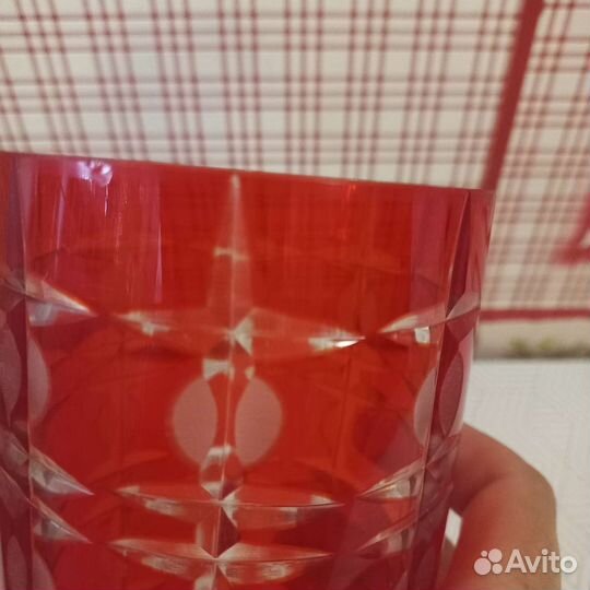 Ваза красное стекло СССР