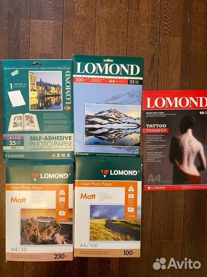 Разная фотобумага Lomond A4