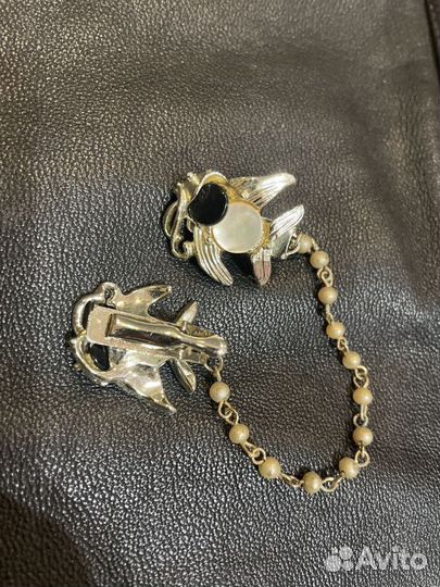 Брошь шатлен граненый люцит винтаж XXL Германия