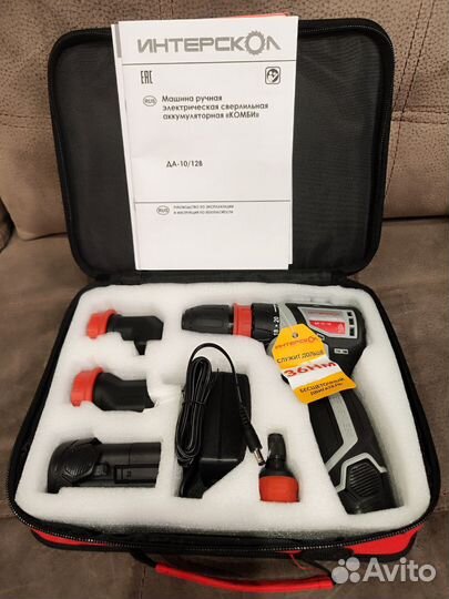 Дрель-шуруповерт Интерскол да-10/12В 36 комбимакс