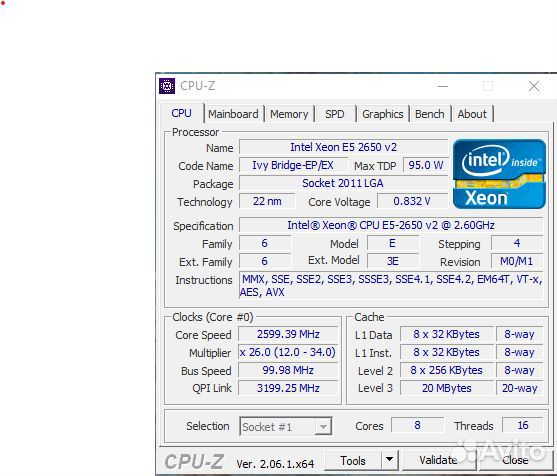 Процессор Intel Xeon E5 2650 v2