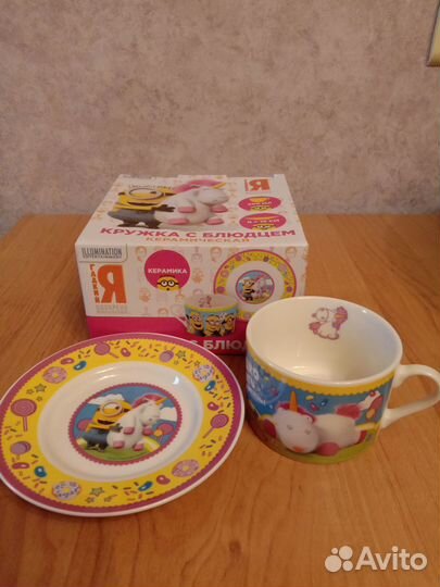 Новый чайный набор детский (кружка+блюдце)
