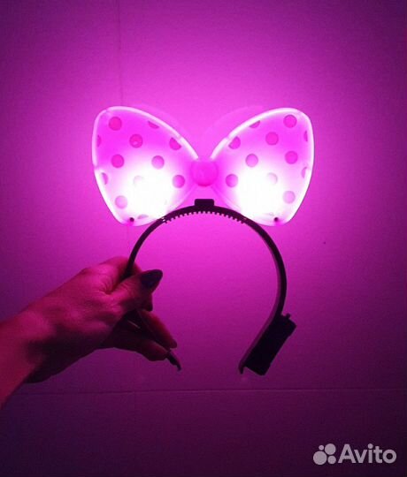 Ободок Минни Маус светящийся