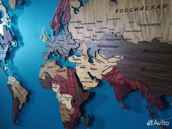 Карты мира многоуровневые с подсветкой