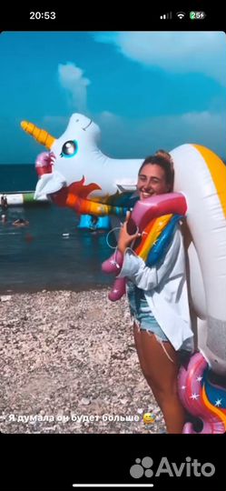 Надувной круг/матрас единорог