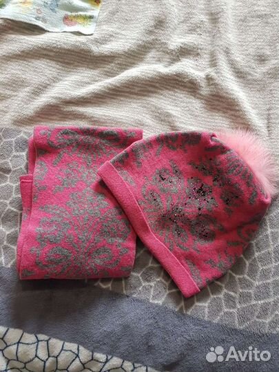 Комплект шапка/шарф, разные, 3 штуки