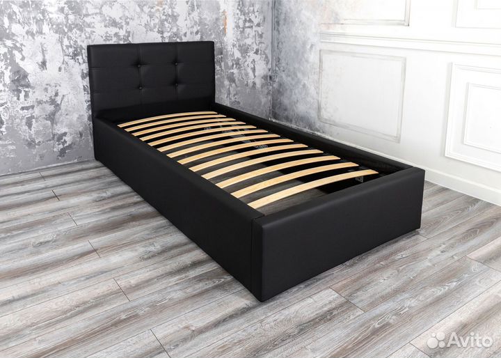 Кровать 80х200 односпальная черная Роза