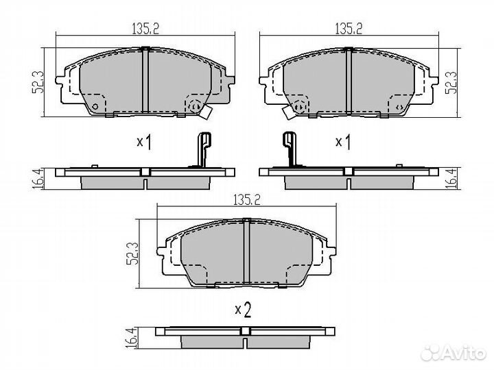 Колодки тормозные перед honda civic EN 06-12