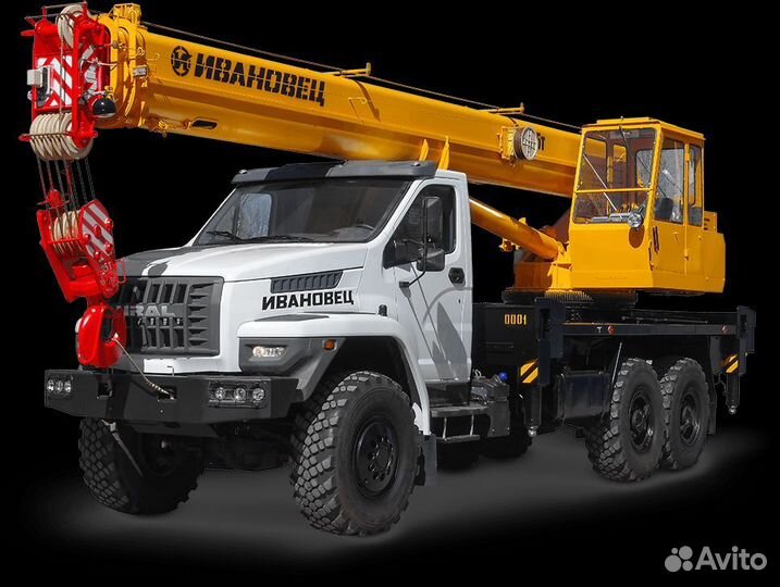 Аренда и услуги автокрана-вездехода, 25 т, 21 м, с гуськом 9 м