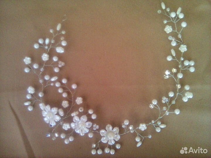 Диадема. Свадебная веточка для прически