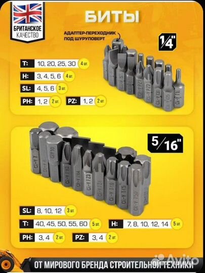 Набор инструментов JCB 1\4,3/8 (6гр) 108пр