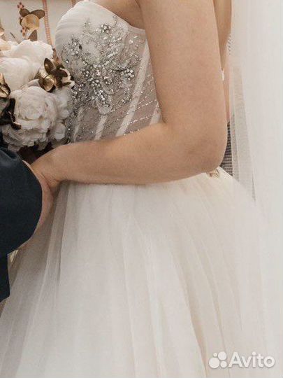 Свадебное платье люкс, расшитое, ручная работа